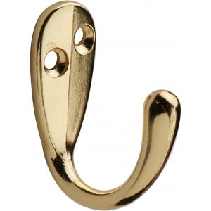 TZF-Lot de 6 crochets muraux robustes avec 12 vis pour chambre à coucher, salle de bain, cuisine, porte murale (laiton vif) - Neuf