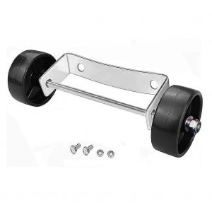 Universel de l'Ensemble de Roues pour Patio Chauffe en Acier Inoxydable Monture en Argent Noir Haute Roue Compatible avec le Propane Chauffe - Neuf