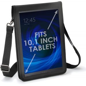 Housse De Protection Pour Tablette 10 Pouces Compatible Avec Samsung Galaxy Tab A 10.1, Lenovo 10.1, Plus De Tablettes 10 ""- Protecteur D'écran Intégré Et Sangle De Transport (Noir) - Neuf