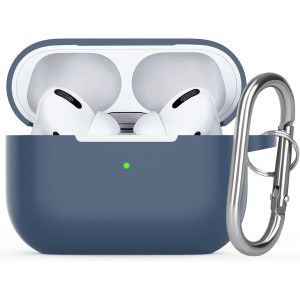 pour AirPods Pro 2 Coque, Housse de Protection en Silicone Souple Absorbant Les Chocs avec Porte-clés pour Apple Airpods Pro 2nd Gen Case 2022 [LED Avant Visible] - Bleu - Neuf