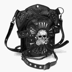 Sac De Jambe Steampunk En Cuir Pu Noir Pour La Randonn&eacute;e Et Le Quotidien - Neuf