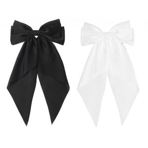 Pinces À Cheveux En Satin Lisse Pour Femmes, 1/2 Pièces, Imprimé Léopard, Longue Queue, Accessoires Pour Cheveux-B - Neuf