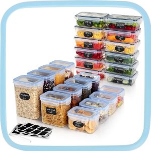 Lot De 12 Bo&icirc;tes De Conservation Alimentaire, Bo&icirc;tes Herm&eacute;tiques Plastiques Sans Bpa, Rangement Cuisine Et Maison, Contenants Alimentaires Micro-Ondes Et Cong&eacute;lation, 6 X 1l + 6 X 500ml - Neuf