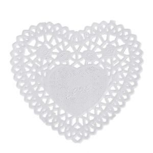 100x 4 Pouces Blanc Amour Coeur Papier Dentelle Nappes Doily Pour Cardmaking Scrapbooking - Neuf