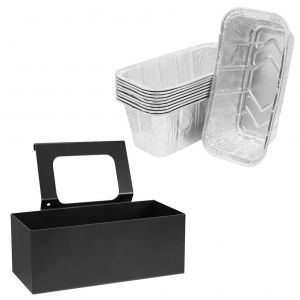Bac Recuperateur De Graisse Compatible Avec Les Plaques De Cuisson Blackstone, Piece De Rechange En Acier Revetu, Bac De Recuperation De Graisse Pour Gril Avec 10 Doublures De Bac Recuperateur De Graisse - Neuf