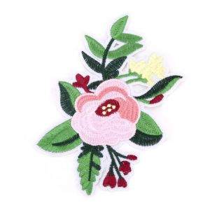 Patch Brode Pivoine Rose, Decoration Diy, Tissu, Fer A Repasser, Couture, Autocollant, Applique, Accessoires Artisanaux - Neuf