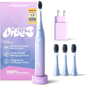 Checarzhn--No1-Eco Vibe Sunr À Dents Électrique, Kit De Démarrage, À Dents Sonique, Avec Batterie Puissante De 6 Semaines, Avec 3 Ttes, Tons Pastel - Neuf