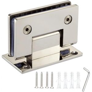 Heavy Duty En Acier Inoxydable Salle De Bains Clip De 90° Sans Cadre En Verre Porte Charnière Accessoire De Douche Fixe En Verre De La Vitrine (Miroir D'Argent) - Neuf