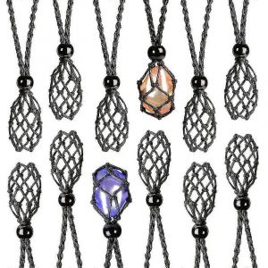 6/12 Pcs Cristal Cage Collier Collier Collier Cordon Vide Pierre Porte Pendentif Pierre Porte - Neuf