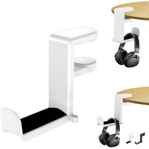 KALANKA-Support Casque Bureau - Porte Casque Gamer Fabriqué en ABS Et Métal, Stable Et Pas Facile à Casser, Rotatif à 360 ° Et Peu Encombrant - Convient Aux Bureaux D'ordinateur, Aux Armoires (Blanc) - Neuf