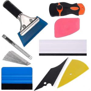 Kit d'outils de teinte de fenêtre,9 pcs film de protection voiture vinyle d'emballage teinté outil d'installation,y compris raclette de fenêtre,grattoir et lames1set - Neuf