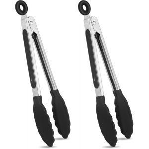 Lot De 2 Pinces &Agrave; Barbecue En Silicone - 20 Cm - En Acier Inoxydable - Avec Pointes En Silicone - Petite Pince De Cuisine - Convient Pour La Cuisine - Neuf