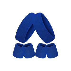 Lot De 2 Bandeaux De Sport - Bandeaux Et Bracelets Pour Tennis, Badminton, Yoga - Bleu Fonc&eacute; - Neuf