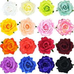 Pinces À Cheveux Florales, Pinces À Cheveux Roses, Broche Florale, Pinces À Cheveux Florales, Accessoires Pour Cheveux Roses Pour Femmes, Mariage, Lot De 16 - Neuf