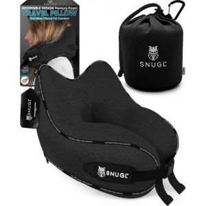 SNUGL Oreiller memoire Forme Ergonomique Coussin de Voyage Avion Confortable Oreiller de Voyage avec Tour de Cou Accessoire po - Neuf
