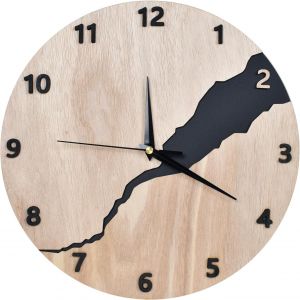ChenQuanSarl-Grande Horloge Murale Moderne - 30 Cm - Sans Cadre - Vintage - Maison De Ferme Rustique - Décoration Murale En Bois - Sans Tic-Tac - Pour Salon, Cuisine, Chambre À Coucher, Bureau, École - Neuf