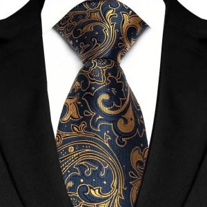 Cravate De Luxe Pour Hommes,8cm,Couleur Marron Orange,Rayures À Pois,Pour Marié,Tissée En Jacquard,Pour Fête D'affaires Et De Mariage--08 - Neuf
