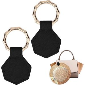 Lot de 2 pinces &agrave; chapeau (noir) en alliage hexagonal pour sac &agrave; main, pince &agrave; sac &agrave; main magn&eacute;tique, pince &agrave; chapeau anti-perte, accessoires de voyage en plein air. - Neuf