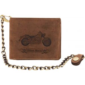 Portefeuille Avec Cha&icirc;ne De V&eacute;lo-Bilderpalette G1796 "Save &laquo;-Quer Portefeuille En Cuir De La Marque Greenburry - Neuf