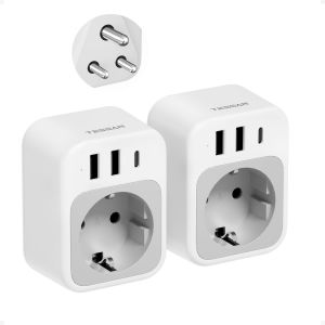 JGD-Lot de 2 Adaptateur Prise Sri Lanka, Adaptateur Voyage Inde avec 3 USB, Prise Electrique Sri Lanka USB C, Type D vers N&eacute;pal, Maldives, Pakistan, Soudan, Ghana, Pakistan, Bangladesh - Neuf