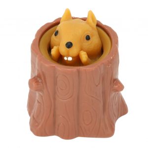 HJLIAN Jouet a presser, simulation de souches d'arbres, ecureuil mignon, miniature, dessin anime, jouets de decompression pour enfants - Neuf