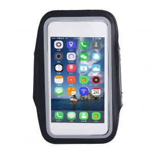 Brassard De Sport Reglable Avec Fenetre Transparente Et Tactile, Accessoire Noir - Neuf