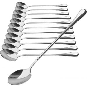 Ensemble De Cuill&egrave;res 12 Pi&egrave;ces-Cuill&egrave;re &Agrave; Long Manche-Cuill&egrave;re &Agrave; Latte Macchiato-Cuill&egrave;re &Agrave; Glace-Cuill&egrave;re &Agrave; Caf&eacute;-Cuill&egrave;re &Agrave; Dessert (12 Pi&egrave;ces-Cuill&egrave;res &Agrave; Glace 19,5 Cm) - Neuf