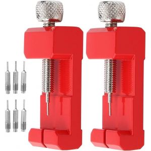 Kal-2pcs Watch Link Remover Kit, Watch Band Remover, Watch Link Removal Tool Kit Avec 6pcs Spare Pin, Watch Band Strap Link Pins Remover Repair Tool(Rouge) - Neuf