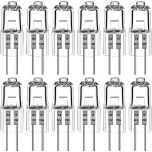 12 Pièces Ampoules Halogènes 10w 12v,Ampoules Halogènes G4 Dimmable Blanc Chaud 2700k,Lampe À Capsule Transparente Pour Les Lustres En Cristal,Les Enseignes Lumineuses,Les Éclairages De Cuisine - Neuf