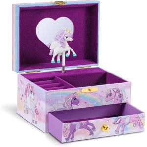 KALANKA-UNICORN - Boîte à Bijoux musicale Fille avec Figurine Licorne et nombreux rangements, Boîte à musique Licorne - Neuf