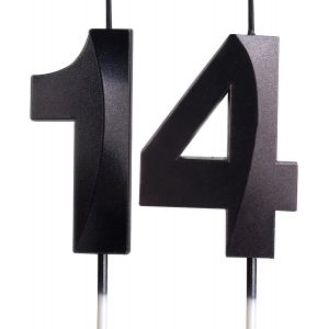 Sansh-Noir Bougies D'anniversaire En Forme De Chiffre 14, 3d Bougies Noir Décoration De Gâteau,Décoration De Gâteau Pour Fête D'anniversaire, Mariage,Bougie D'anniversaire Pour Gâteau - Neuf