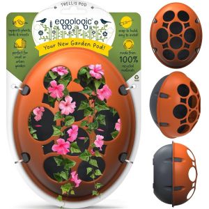 LETNERNY-Treillis Pod ¿ Jardinière Verticale Pour Balcon, Terrasse Ou Tout Petit Espace ¿ Treillis Pour Plantes Grimpantes, Abri De Nuit Pour Petits O aux ¿ Matériaux 100 % Recyclés, Orange Récolte - Neuf