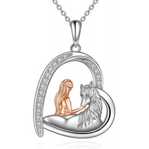 Cheval Collier Filles Pendentif 925 Collier En Argent Sterling Bijoux Cadeau Pour Femme Ami - Neuf