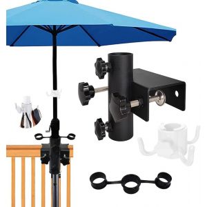 Pied De Parasol Balcon,Support Parasol Balcon,Porte Parasol Balcon,Support Parasol Balustrade,Support Parasol Table,Fixation Parasol Balustrade,Ajustement Maximal 6 Cm - Neuf