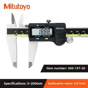 Mitutoyo pied à coulisse LCD numérique 0.01mm haute précision en acier inoxydable résistant à l'usure outil de mesure - Type 500-197-30 200MM - Neuf