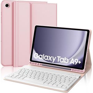 Clavier Samsung Tab A9 Plus 11"" 2023, Azerty Français Étui Clavier Magnétique Bluetooth Sans Fil Etui Housse Pour Samsung Tab A9 Plus (Sm-X210/X216/X218), Rose[Z458] - Neuf