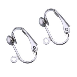 50 Pièces De Convertisseur D'oreilles À Clip Avec Boucle Ouverte Simple, Argenté, 1,7 X 1 Cm, Sans Perçage Nécessaire, Confortable Et Pratique Pour Accrocher Perles, Pendentifs Ou Accessoires - Neuf