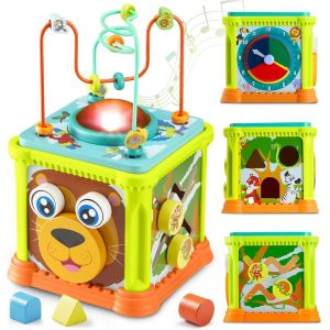 JGD-Cube de motricité Cube d'activité 8 en 1 Jouet de motricité pour bébé à partir de 1 an Jouets Montessori pour Enfants de 1 2 3 4 5 6+ Ans - Neuf