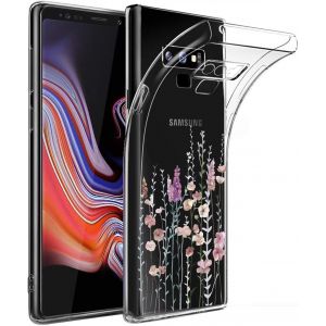 TRAHOO-Antichoc Coque pour Samsung Galaxy Note 9,Housse &Eacute;tui en Transparent TPU avec Motif de Fleurs Peintes,Ultra Mince Silicone Phone Protection Case Cover-3 - Neuf