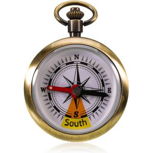 Boussole De Poche Portable En Laiton &Eacute;tanche Pour Activit&eacute;s De Plein Air, Camping, Randonn&eacute;e - Neuf