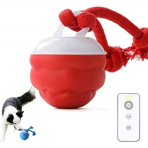 KAL-Balle Interactive Pour Chien Et Chien, Avec Télécommande, Jouet Électrique Avec Lumière Led, Jouet Interactif Pour Chat Et Chien, Balle Mobile Automatique Pour Chats Et Chiens, Rouge - Neuf