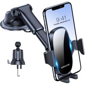 Checarzhn--No1- 4-En-1 Support Telephone Voiture, Porte Telephone Voiture Ventouse Pour Tableau De Bord & Pare-Br & Sortie D'air & Bureau Compatible Avec Tous Les Smartphones 4.0''-7.0 - Neuf