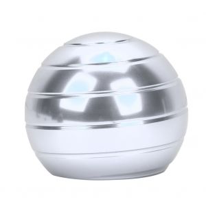 Jouet gyroscopique a bille rotative ultra-silencieuse en alliage d'aluminium anodise poli, 45 cm, argent - Neuf