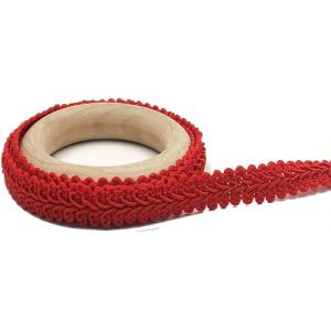 25 Mx1,2 Cm-Bordure Tressée-Multicolore-Fabriquée À La Main-Style Vintage-Cordon Rotatif Tressé-Bordure En Tissu À Coudre-Rouge - Neuf