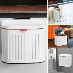 Poubelle &Agrave; Compost De Cuisine Suspendue De 4 Litres, Petite Poubelle Avec Seau Int&eacute;rieur Amovible Pour Placard/Comptoir/Salle De Bain/Camping/Bureau/Camping (Blanc, 4 Litres) - Neuf