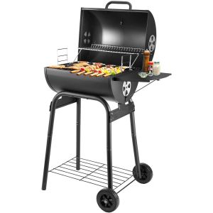 Ulteronixshop-Barbecue au charbon de bois - Poign&eacute;e - Grille de cuisson et thermom&egrave;tre - Barbecue au charbon de bois avec couvercle - Grand barbecue au charbon de bois - Barbecue de jardin - Neuf