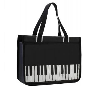 Sac à bandoulière pour musique, clés de piano, sac à main, sac de courses en nylon imperméable pour femme, sac de voyage avec fermeture éclair haute note, sac fourre-tout pour programme - Neuf
