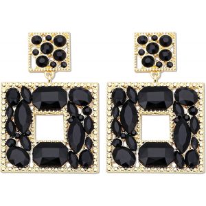 Boucles D'oreilles Femme,Boucles D'oreilles Colorées,Colorée Zircon Dangle Drop,Boucles D'oreilles Zircon Cubique Carré,Boucles D'oreilles Hypoallergéniques.[X2660] - Neuf