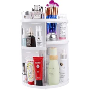Maquillage de Organisateur,Rotatif 360 Degrés Rangements pour Produits Cosmétiques Bijoux Présentoir,Réglable Vanity Organisateurs Salle De Bains Étagères Comptoir.[U60] - Neuf