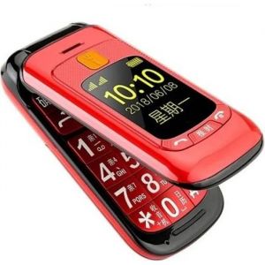 Rouge - Téléphone Grosses Touches Mobile Sénior À Clapet - Double Écran Lcd - Sonnerie Et Volume Ultra Fort - Bouton Sos - Neuf